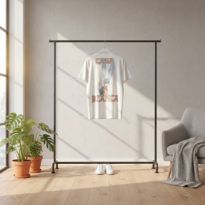 Casablanca Funny Bunny Print White Cotton T-Shirt