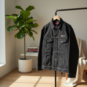 Nike Black Denim Casual Jacket Men’s Fashion