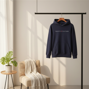 Tommy Hilfiger Navy Logo Pullover Hoodie Sweater