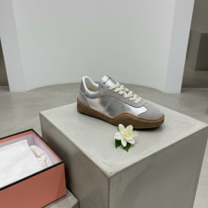 Acne Studios Silver Gray Leather Sneakers
