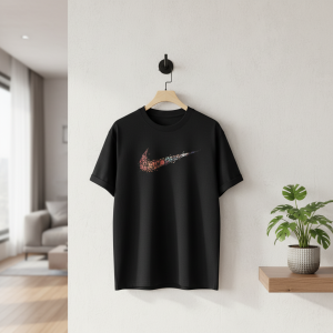 Nike Mosaic Logo Black Casual T-Shirt