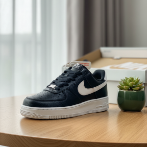 Nike Air Force 1 Black White Leather Sneakers