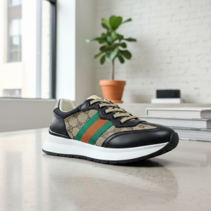 Gucci Vintage Stripe Canvas Leather Sneakers Men