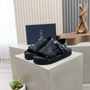 Dior Black Adjustable Strap Designer Sandals