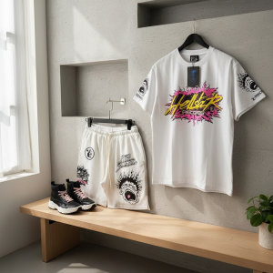 Hellstar Records Graphic Tee and Shorts Set