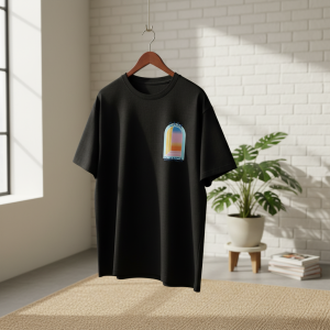 Casablanca Sunset Arch Print Black Cotton T-Shirt