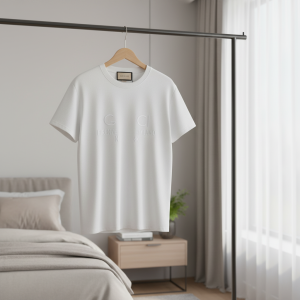 Gucci White Cotton Embroidered Logo T-Shirt