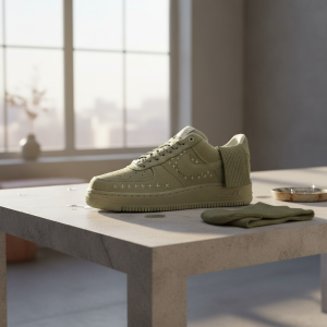 Nike Air Force 1 Olive Canvas Casual Shoes