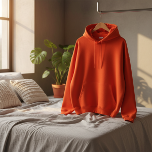 Orange Oversized Casual Pullover Hoodie Sweater