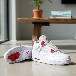 Nike Air Retro 4 White Red Sneakers