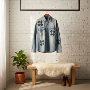 Amiri Denim Jacket Streetwear Star Print