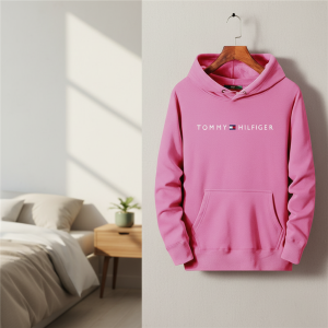 Tommy Hilfiger Pink Logo Hoodie Sweatshirt for Women
