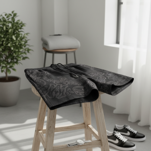 Amiri Black Paisley Print Casual Shorts