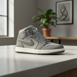 Nike Air Jordan 1 Mid Grey Sneakers