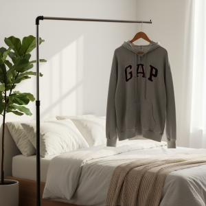 GAP Logo Zip Up Hoodie Sweatshirt Gray Casual Wear