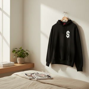 Supreme Black Dollar Logo Pullover Hoodie