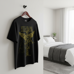 Saint Michael Vintage Angel Graphic Black T-Shirt