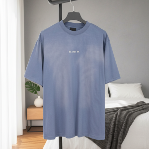 Balenciaga Blue Cotton Casual T-Shirt for Men