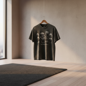 Saint Michael Vintage Washed Graphic Print Black T-Shirt