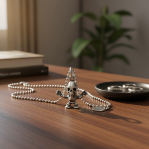 Chrome Hearts Skull Pendant Silver Necklace