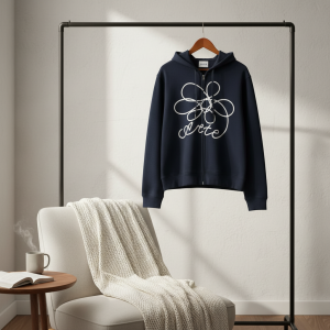 Arte Antwerp Navy Zip Up Hoodie Sweater