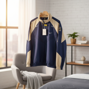 Nike Windbreaker Jacket Blue Beige Retro Style
