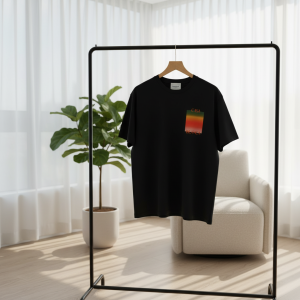 Casablanca Gradient Print Black Cotton T-Shirt