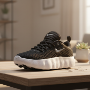 Nike Black White Lightweight Breathable Running Shoes