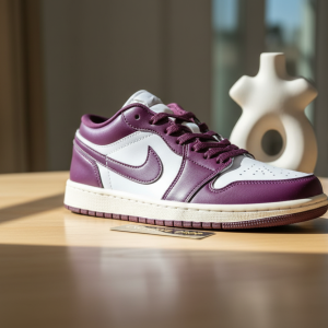 Nike Air Jordan 1 Low White Purple Sneakers