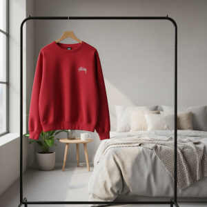 Stussy Red Graphic Print Pullover Sweatshirt