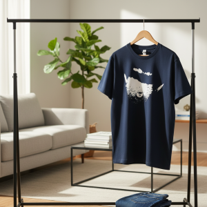 Men's Graphic Print Casual Short Sleeve T-Shirt Navy