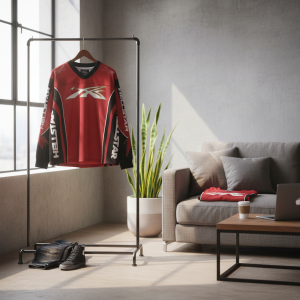 Hellstar Red Flame Skull Long Sleeve Jersey