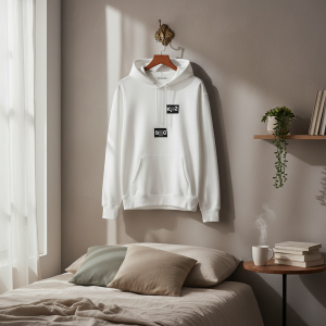 Supreme White Logo Print Casual Hoodie Sweater