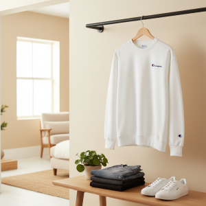 Champion White Classic Crewneck Sweatshirt