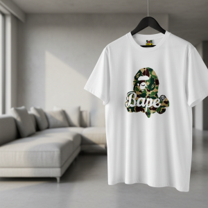 Bape Camo Ape Head Logo White T-Shirt