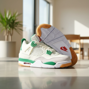 Nike Air Retro 4 Green White Sneakers