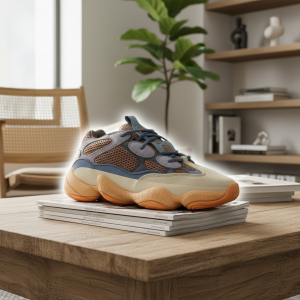 Yeezy 500 Boost Mesh Brown Orange Running Shoes