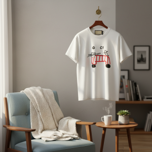 Gucci White Graphic Cat Print Cotton T-Shirt