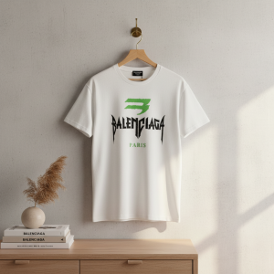 Balenciaga Paris Logo White Cotton T-Shirt