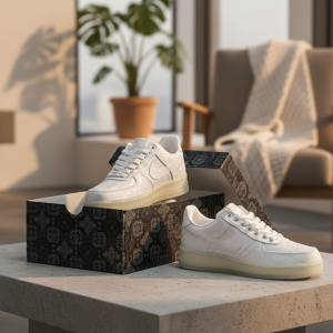 Nike Air Force 1 Low White Pattern Sneakers