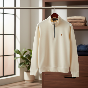 Ralph Lauren Polo Men’s Half Zip Fleece Sweatshirt Ivory