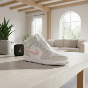 Nike Air Jordan 1 Mid White Pink Sneakers