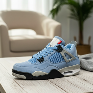 Nike Air Jordan 4 Retro Blue Suede Sneakers