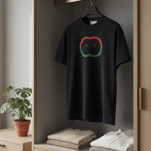 Gucci Black Cotton Logo Graphic T-Shirt