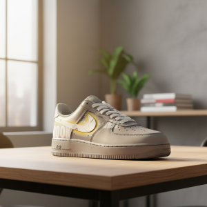 Nike Air Force 1 Grey Yellow Low Sneakers
