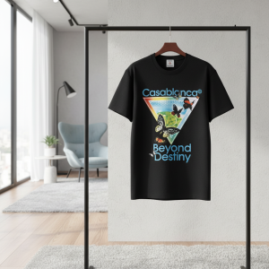 Casablanca Butterfly Graphic Black Cotton T-Shirt