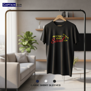 Captain Sir Graphic Black Cotton T-Shirt