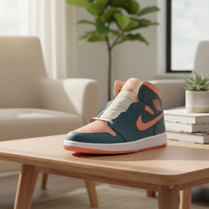 Nike Air Jordan 1 Teal Orange High Sneakers