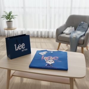 Lee MITOO Cartoon Bunny Blue T-Shirt