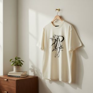 Represent Angel Print White Cotton T-Shirt
